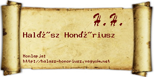 Halász Honóriusz névjegykártya